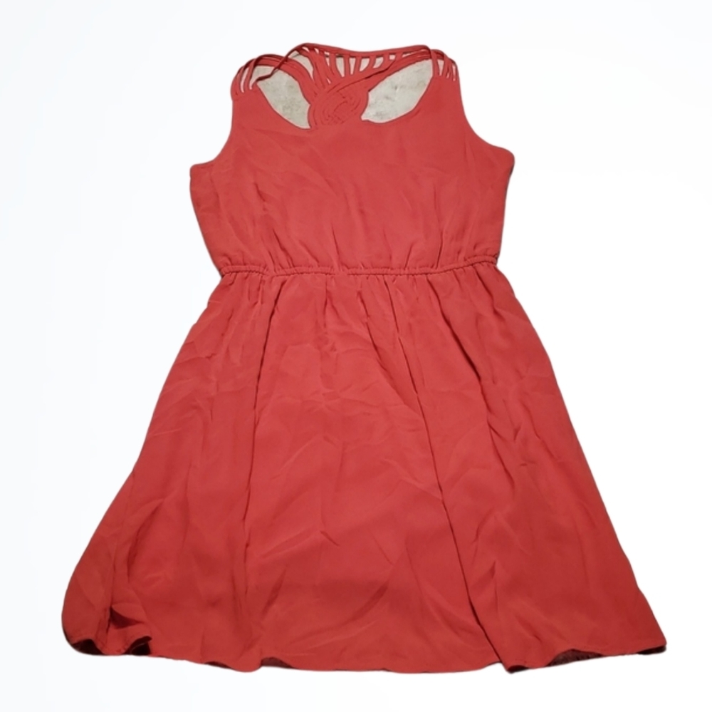 Love Tree Red Pink Back Detailed waist Accentuated Dress Size Small